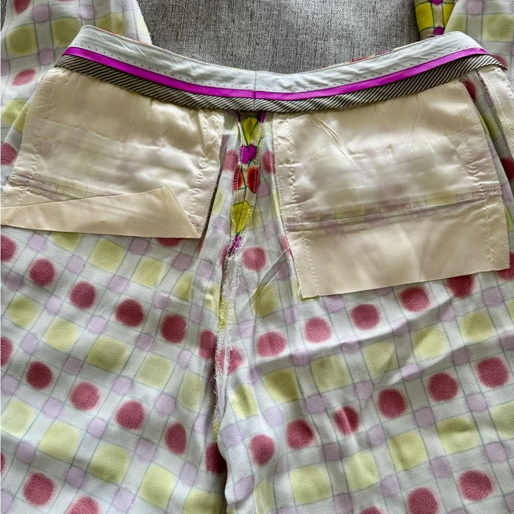 Etro Yellow Pink Red Geometric Straight Leg Pants